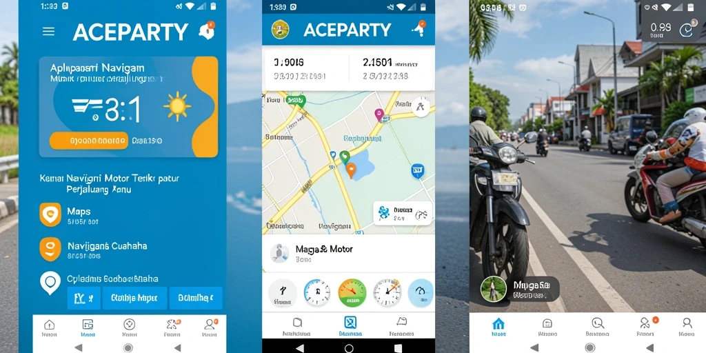 Antarmuka utama ACEPARTY yang intuitif untuk Navigasi Motor.
