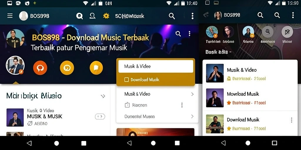 Antarmuka sederhana dan fungsional untuk mengunduh musik dengan mudah.