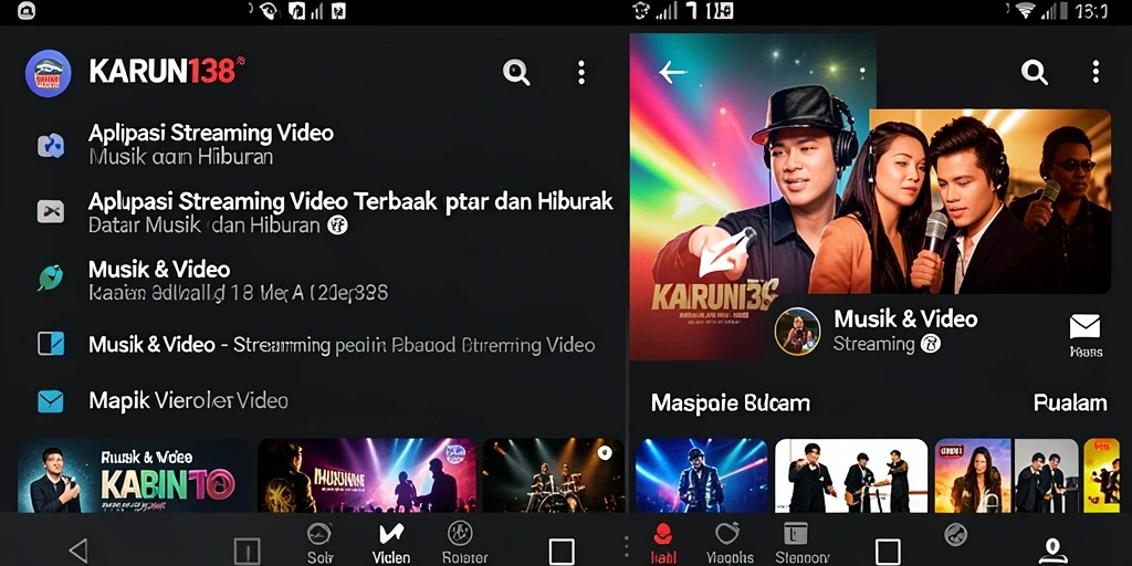 Tampilan antarmuka aplikasi Streaming Video KARUN138 yang menarik.