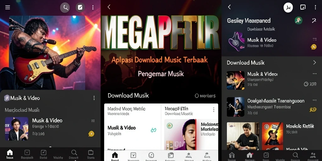 Antarmuka MEGAPETIR yang user-friendly untuk Download Musik.