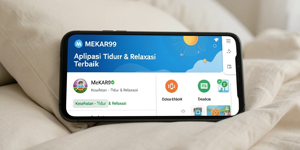 Antarmuka MEKAR99 dengan fitur tidur dan relaksasi yang menarik.