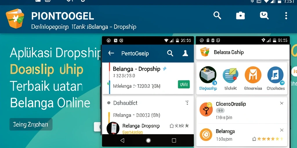 Antarmuka PIONTOGEL yang sederhana dan fungsional untuk belanja dropship.