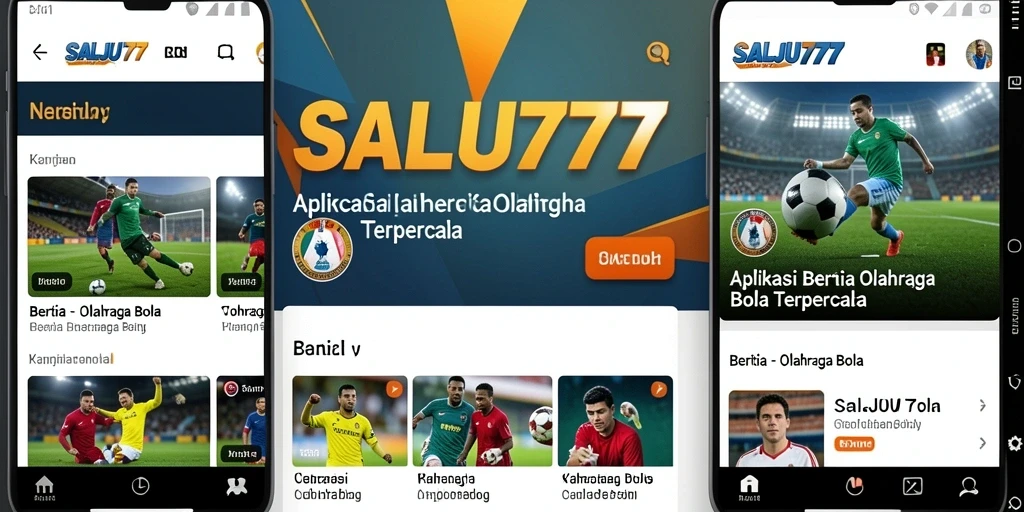 Tampilan antarmuka aplikasi SALJU777 saat menampilkan berita olahraga bola.