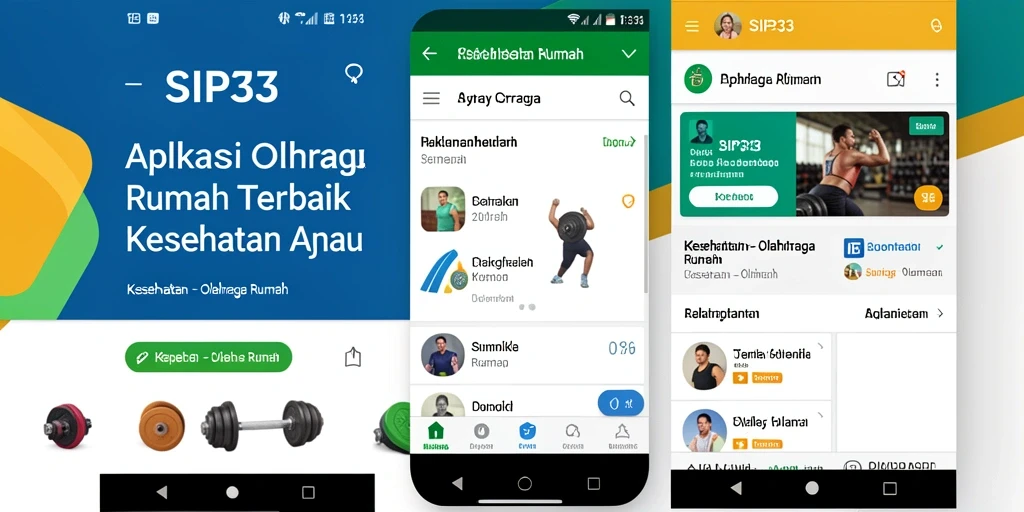 Antarmuka aplikasi SIP33 yang sederhana dan fungsional untuk Olahraga Rumah.
